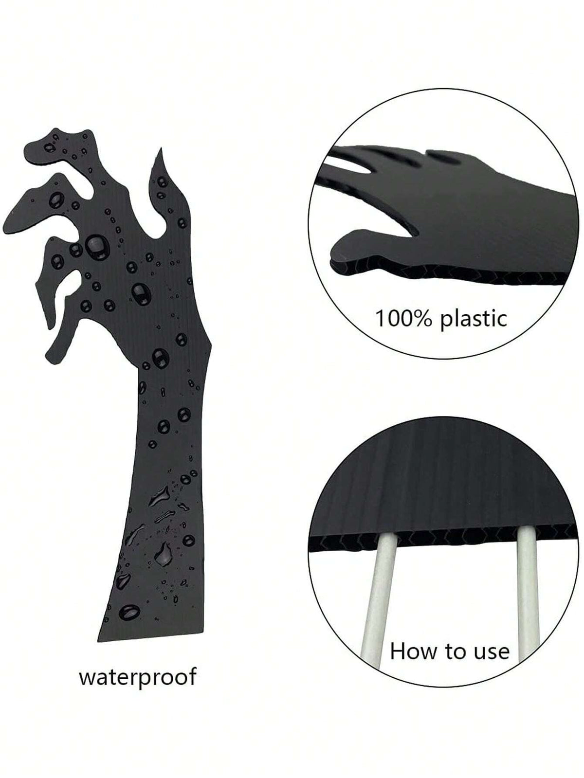5PCS Scary Halloween Yard Decorations, Black Halloween Handmade Lawn Stakes, Suitable for Halloween Silhouette Yard Decorations, Halloween Sidewalk Signs, Outdoor Halloween Yard Decorations